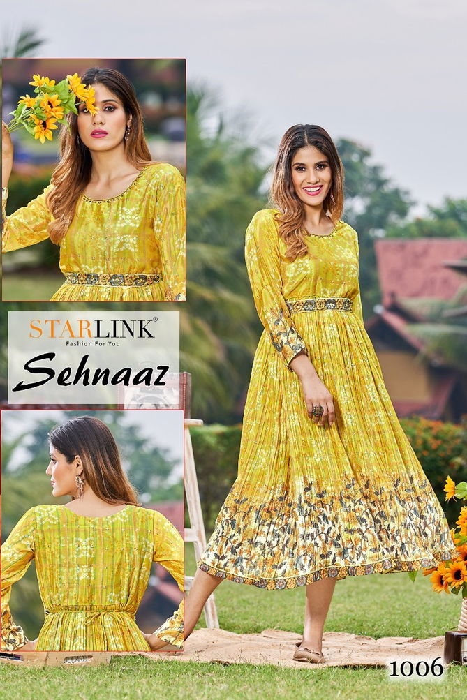 Starlink Sehnaaz Heavy Festive Wear Wholesale Anarkali Kurtis